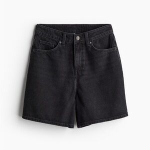H&M Black High Waist Denim Shorts